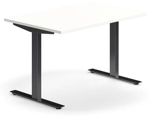 AJ Produkty Psací stůl QBUS, T-nohy, 1200x800 mm, černá podnož, bílá