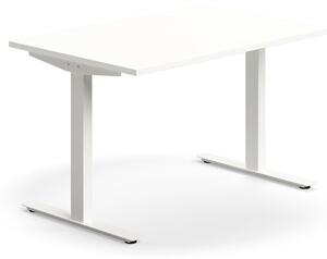 AJ Produkty Psací stůl QBUS, T-nohy, 1200x800 mm, bílá podnož, bílá