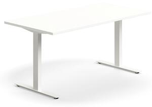 AJ Produkty Psací stůl QBUS, T-nohy, 1600x800 mm, bílá podnož, bílá