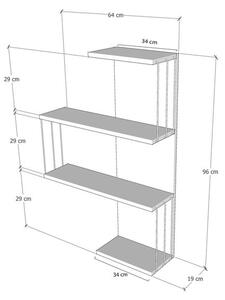 Patrová police v dekoru borovice v bílé a přírodní barvě 64 cm Cambel – Kalune Design
