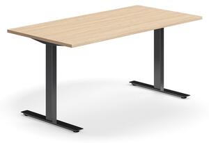 AJ Produkty Psací stůl QBUS, T-nohy, 1600x800 mm, černá podnož, dub