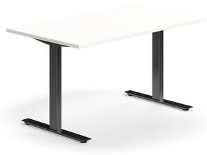 AJ Produkty Psací stůl QBUS, T-nohy, 1400x800 mm, černá podnož, bílá
