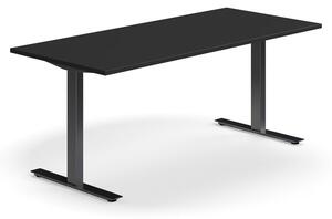 AJ Produkty Psací stůl QBUS, T-nohy, 1800x800 mm, černá podnož, černá