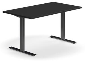 AJ Produkty Psací stůl QBUS, T-nohy, 1400x800 mm, černá podnož, černá