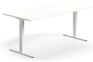 AJ Produkty Psací stůl QBUS, T-nohy, 1800x800 mm, bílá podnož, bílá