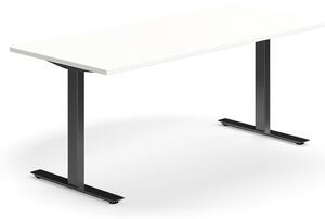 AJ Produkty Psací stůl QBUS, T-nohy, 1800x800 mm, černá podnož, bílá