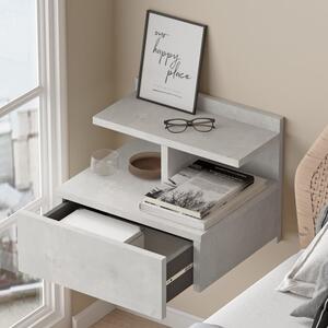 Světle šedý noční stolek s poličkami Ilsa – Kalune Design