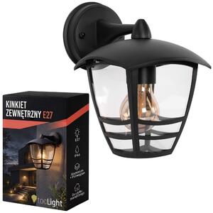Toolight Toolight, JNH037-1G, venkovní nástěnné svítidlo ve tvaru lucerny, 1× E27, IP44, černá matná, OSW-56223