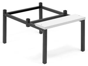 AJ Produkty Lavice k šatní skříňce, 600 mm, šedá, HPL