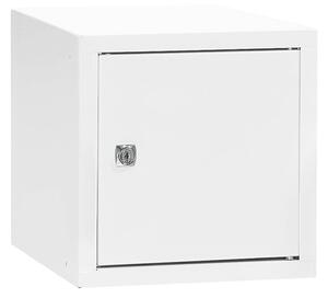 AJ Produkty Box na osobní věci CUBE, uzamykatelný, 270x270x350 mm, bílá/bílé dveře
