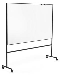 AJ Produkty Mobilní bílá tabule EMMA, oboustranná, 2000x1200 mm, černý rám