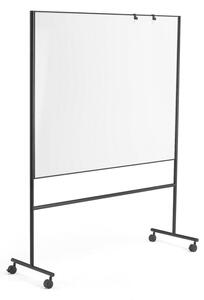 AJ Produkty Mobilní bílá tabule EMMA, oboustranná, 1500x1200 mm, černý rám