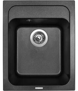 Granitový dřez Sinks CLASSIC 400 Metalblack + Dřezová baterie Sinks MIX 4000 P Metalblack
