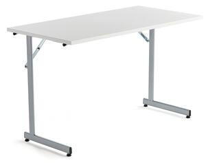 AJ Produkty Skládací stůl CLAIRE, 1200x600 mm, bílá, hliníkově šedá