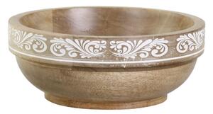 Dřevěná miska z mangového dřeva s řezbami Tours - Ø 20*9 cm / 900ml - Chic Antique
