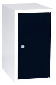 AJ Produkty Box na osobní věci CUBE, uzamykatelný, 450x250x400 mm, bílá/černé dveře