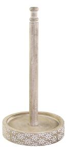 Stojan na kuchyňské utěrky z mangového dřeva s řezbami Tours - 18*36 cm - Chic Antique
