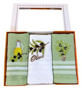 Utěrky na nádobí vaflové Olive 3ks 40x60cm TiaHome