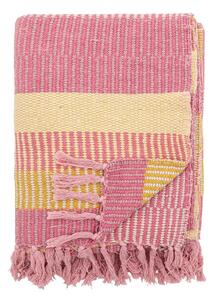 Žlutá/růžová deka z recyklované bavlny 130x160 cm Isnel – Bloomingville
