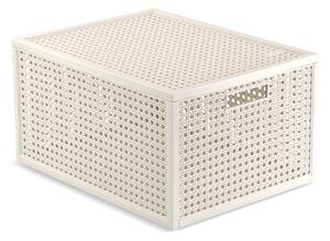 Krémový úložný box s víkem z recyklovaného plastu 30x38x21 cm Kaya – Curver