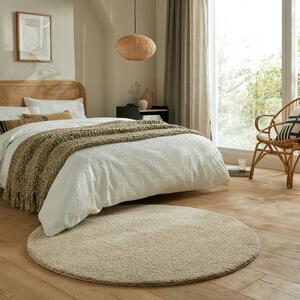 Béžový pratelný kulatý koberec z recyklovaných vláken 180x180 cm Fluffy – Flair Rugs