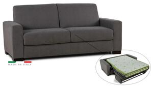 Pohovka JANIRA s rozkladem na každodenní spaní - matrace s Aloe vera, šedá (roma - 23 grigio)