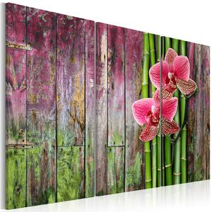 Obraz - Květina a bambus 90x60
