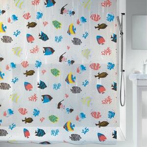 Spirella sprchový závěs FISH, motiv rybičky, čirý, 180 x 200 cm, PEVA