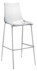 SCAB - Barová židle ZEBRA ANTISHOCK nízká - transparentní/chrom