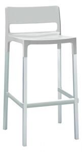 SCAB - Barová židle DIVO vysoká - bílá/hliník