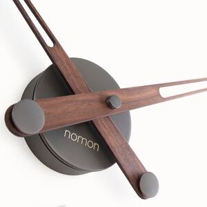 NOMON - Hodiny MERLIN - T grafitovaná ocel s dřevěnými ručičkami Ø 125 -155 cm