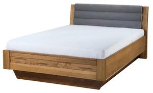 Szynaka Dvoulůžková postel Velvet II 74 140x200 z masivu s LED osvětlením a roštem dub Rustikal/šedá