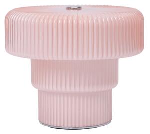 Skleněná stolní LED lampička Ripple Pale Rose