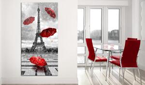 Obraz - Paříž: Červené deštníky 60x120