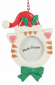 Vánoční ozdoba fotorámeček BEST FRIEND 12 cm, kočka