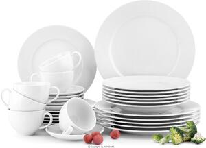 Konsimo Porcelánová jídelní sada 30 ks nádobí MUSCARI bílá