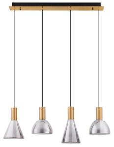 Nova Luce Kouřově šedé skleněné závěsné LED světlo Voi 78 cm