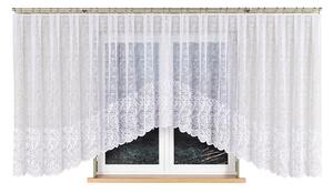 Dekorační krátká vzorovaná záclona na žabky KINGA 160 bílá 600x160 cm MyBestHome