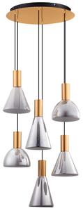 Nova Luce Kouřově šedé skleněné závěsné LED světlo Voi 52 cm