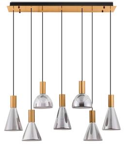 Nova Luce Kouřově šedé skleněné závěsné LED světlo Voi 90 cm