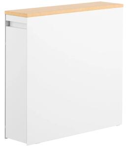 YAMAZAKI Bílý kovový výsuvný organizér na toaletu Tower 14 x 56 cm