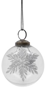 House Doctor Skleněná ozdoba Snowi Flake - Silver HD412
