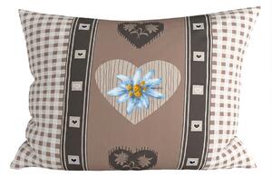 Polybavlněný povlak na polštář HEART RETRO POLY 70x90 cm, hnědý