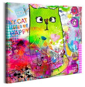 Obraz - Bláznivá kočka pro děti 70x70