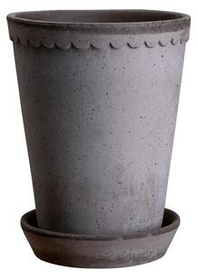 Bergs Potter Terakotový květináč Helena Tall Grey - 14 cm BP160