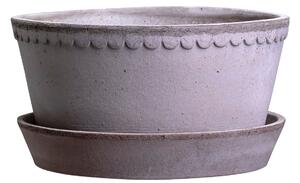 Bergs Potter Terakotový květináč Helena Low Grey - 21 cm BP159