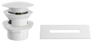 Aqualine SET krytka přepadu, vanová výpust 6/4", click-clack, bílá lesk TF9005W