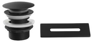 Aqualine SET krytka přepadu, vanová výpust 6/4", click-clack, černá mat TF9005B
