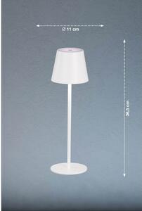 Bílá LED stolní lampa s kovovým stínidlem (výška 36,5 cm) Viletto – Fischer & Honsel