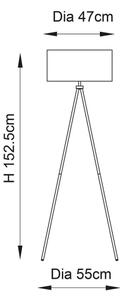 Endon 66987 - Stojací lampa TRI 1xE27/60W/230V béžová